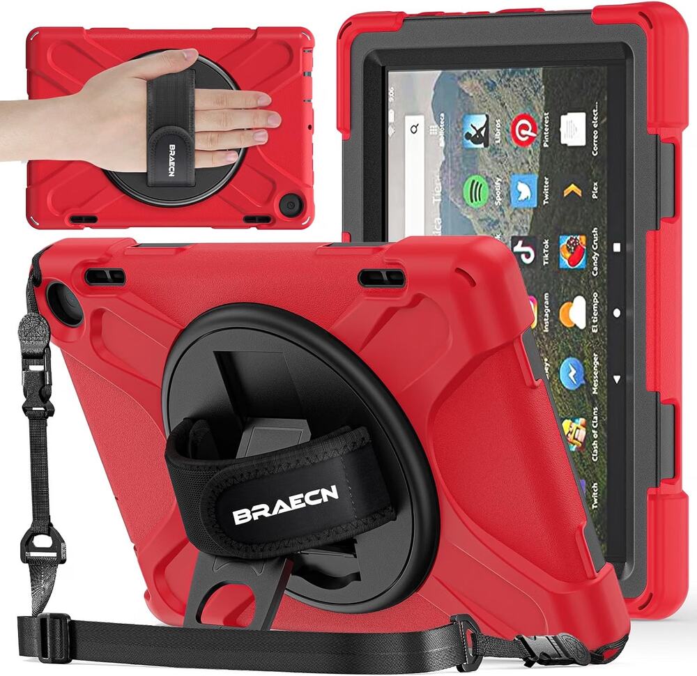 Case For Amazon Fire HD 8 Tablet Case (12th Gen 2024/2022) 8" - Red